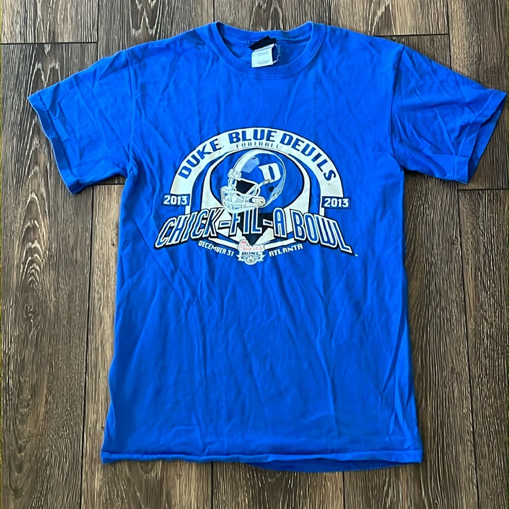Duke University Blue Devils 2013 Football Chick Fil A Bowl Blue Shirt Mens Small
